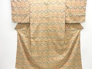 大特価品　未使用品　華紋模様織り出し手織り紬着物